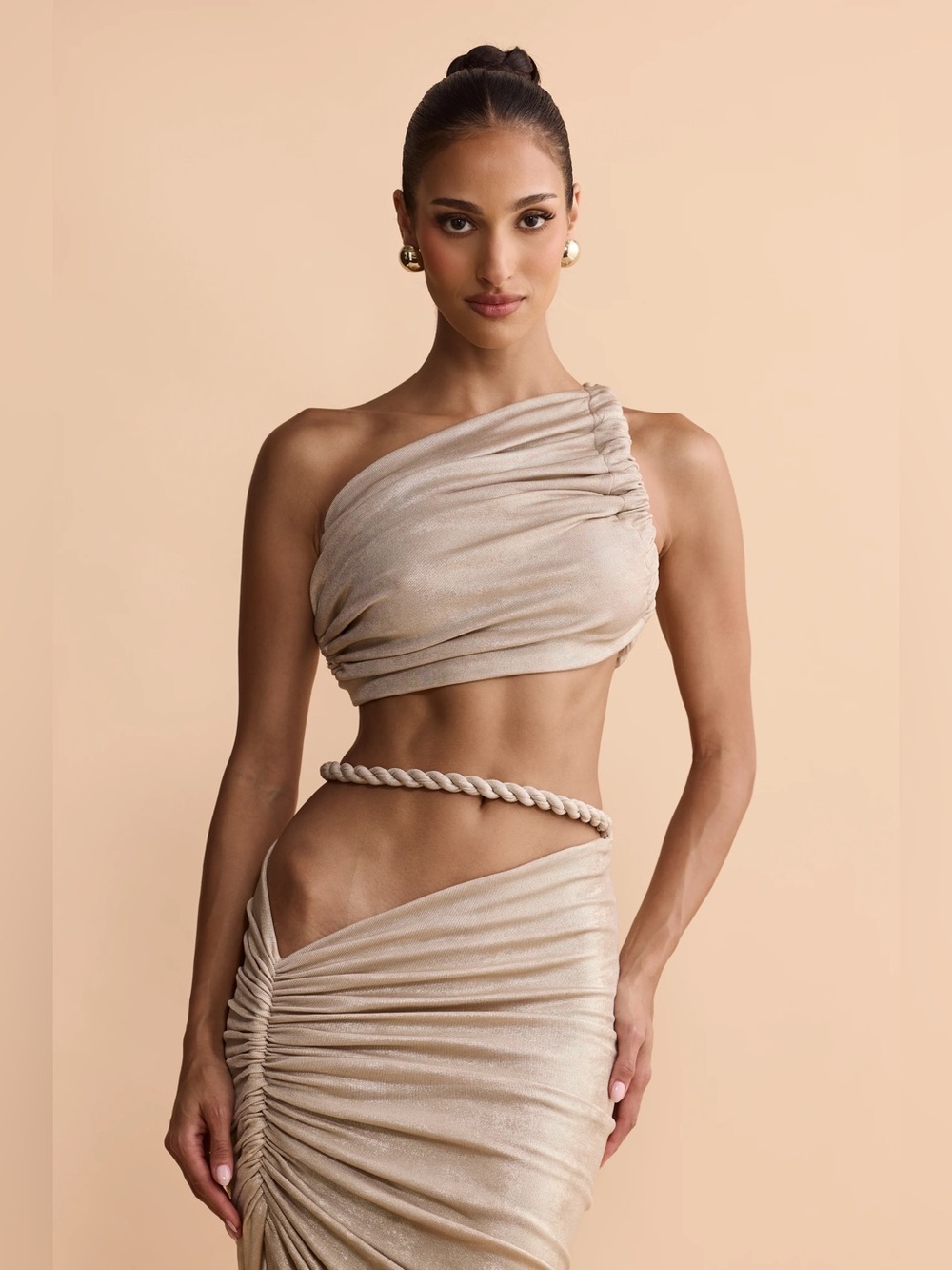 Like New Melani the Label Licia Top in Gold Marble